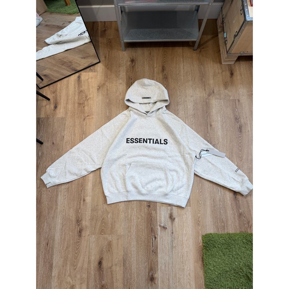 Fear of God Essentials Pullover Hoodie Oatmeal Light Heather Gray NWT Oversized